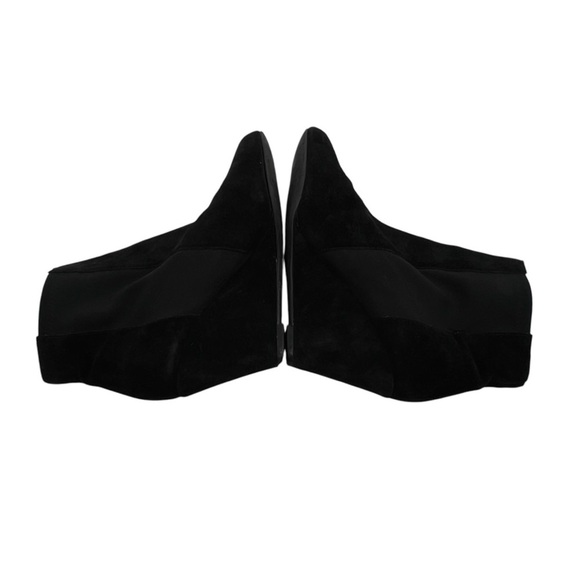 Via Spiga Black Suede Side Zip Wedge Ankle Booties Size 7 Women’s - Picture 5 of 8